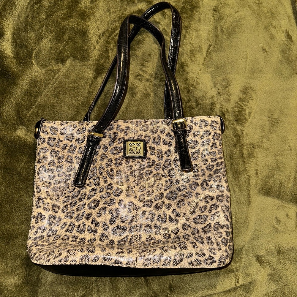 Anne Klein Leopard Print Tote Bag with Matching Wallet Bundle